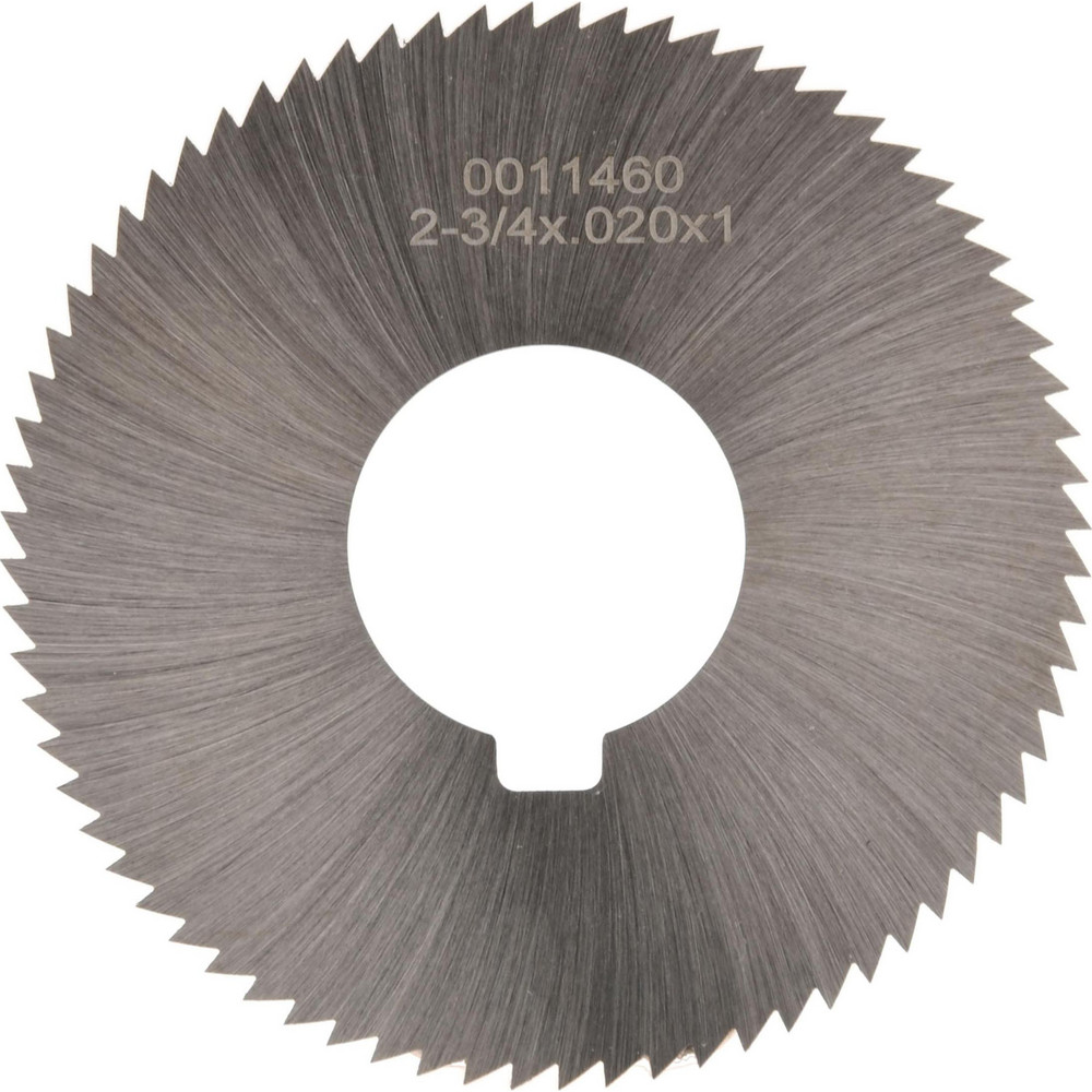 Slitting & Slotting Saw: 2-3/4" Dia, 0.02" Thick, 1" Arbor Hole, 72 Teeth, High Speed Steel