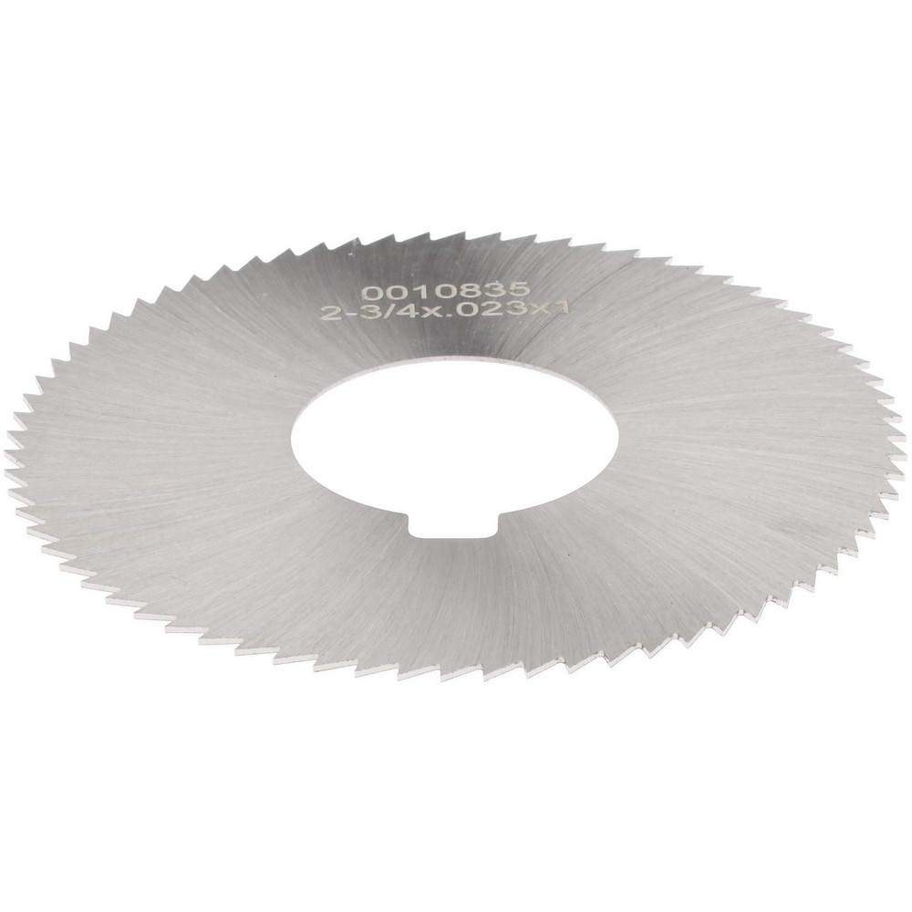 Slitting & Slotting Saw: 2-3/4" Dia, 0.023" Thick, 1" Arbor Hole, 72 Teeth, High Speed Steel