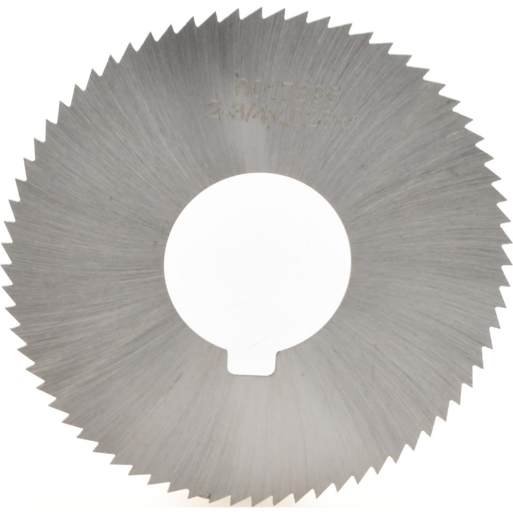 Slitting & Slotting Saw: 2-3/4" Dia, 0.028" Thick, 1" Arbor Hole, 72 Teeth, High Speed Steel