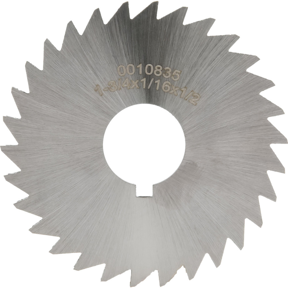 Slitting & Slotting Saw: 1-3/4" Dia, 1/16" Thick, 30 Teeth, High Speed Steel