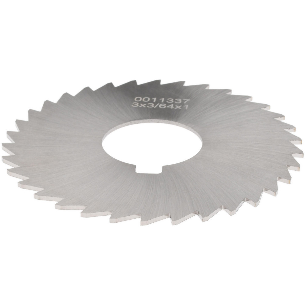 Slitting & Slotting Saw: 3" Dia, 3/64" Thick, 1" Arbor Hole, 34 Teeth, High Speed Steel