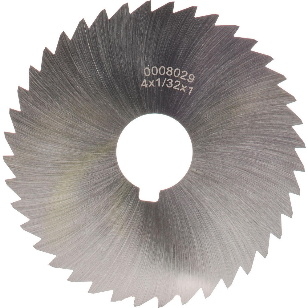 Slitting & Slotting Saw: 4" Dia, 1/32" Thick, 1" Arbor Hole, 40 Teeth, High Speed Steel