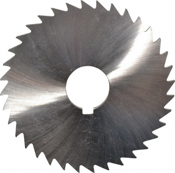 Made in USA OMSLE125 Slitting & Slotting Saw: 4" Dia, 1/8" Thick, 1" Arbor Hole, 36 Teeth, High Speed Steel Image