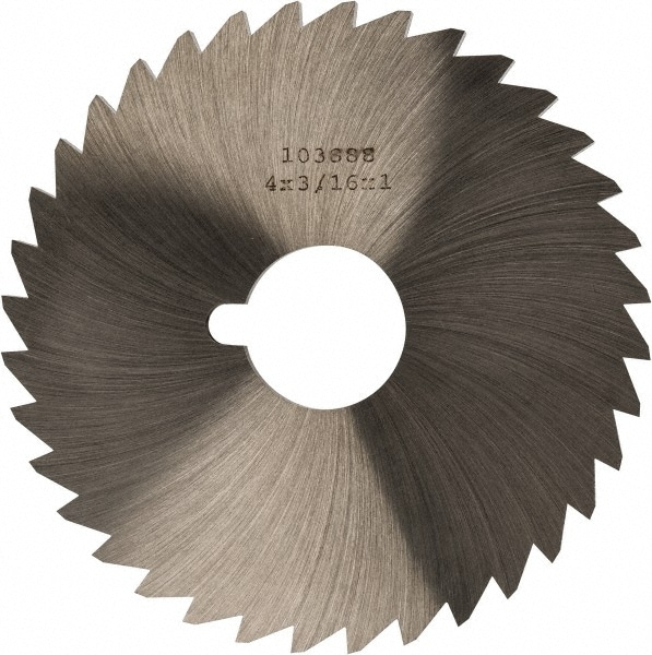 Made in USA OMSLE1875 Slitting & Slotting Saw: 4" Dia, 3/16" Thick, 1" Arbor Hole, 36 Teeth, High Speed Steel Image