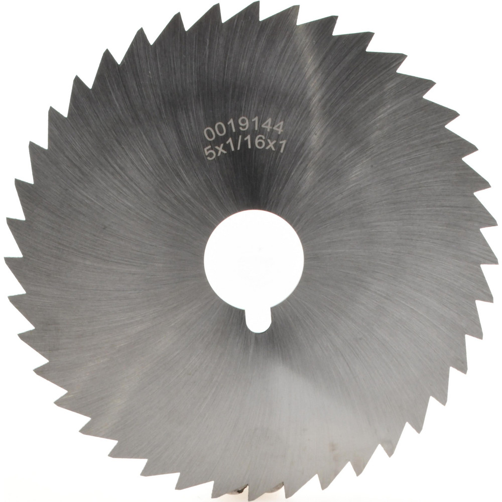 Slitting & Slotting Saw: 5" Dia, 1/16" Thick, 1" Arbor Hole, 40 Teeth, High Speed Steel