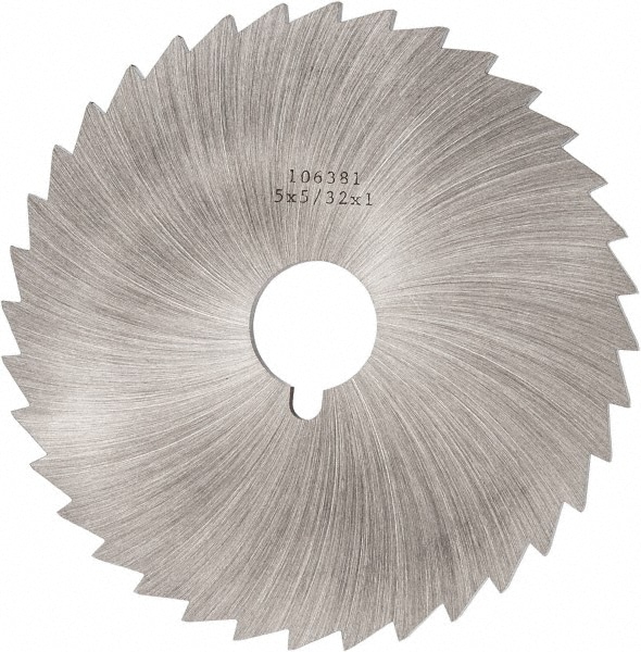 Made in USA OMSLF156236 Slitting & Slotting Saw: 5" Dia, 5/32" Thick, 1" Arbor Hole, 36 Teeth, High Speed Steel Image