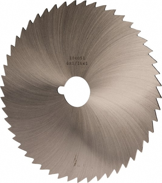 Made in USA OMSLG0625 Slitting & Slotting Saw: 6" Dia, 1/16" Thick, 1" Arbor Hole, 50 Teeth, High Speed Steel Image