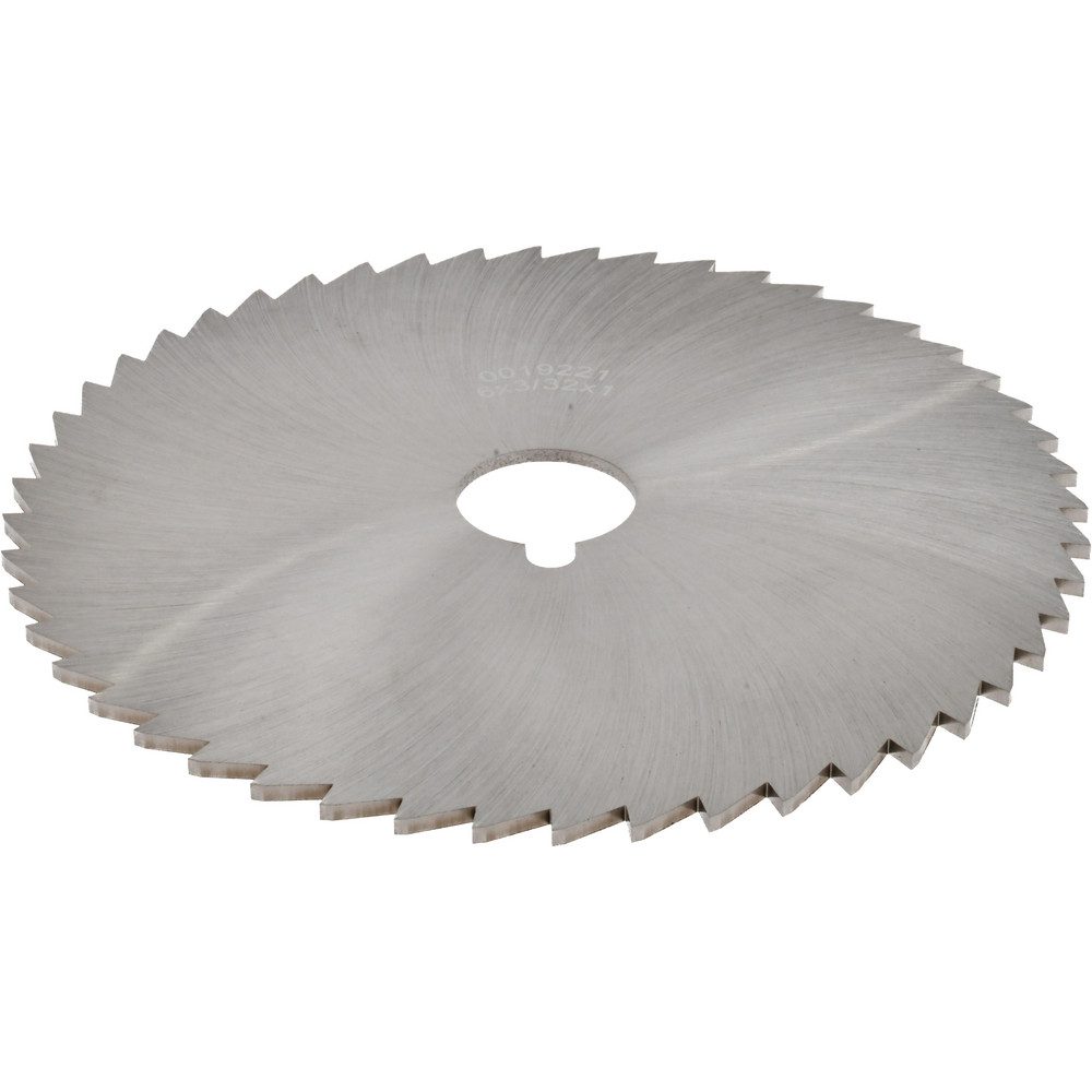 Slitting & Slotting Saw: 6" Dia, 3/32" Thick, 1" Arbor Hole, 50 Teeth, High Speed Steel
