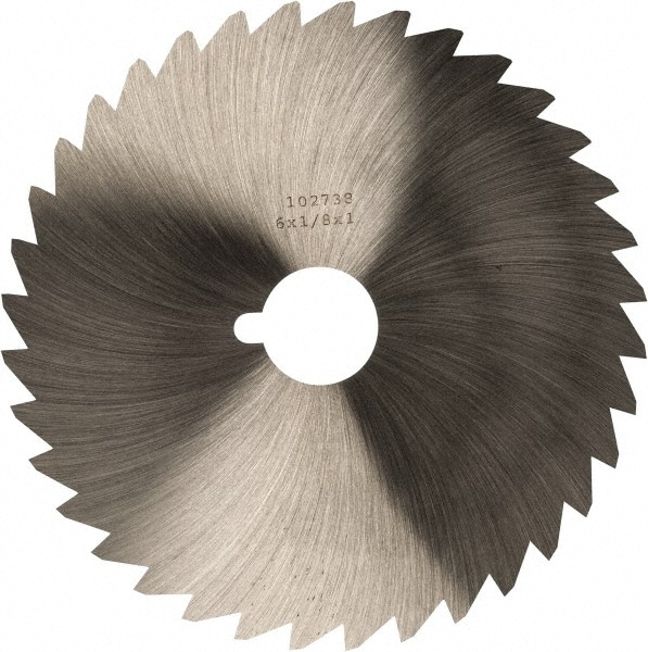 Made in USA OMSLG12544 Slitting & Slotting Saw: 6" Dia, 1/8" Thick, 1" Arbor Hole, 44 Teeth, High Speed Steel Image