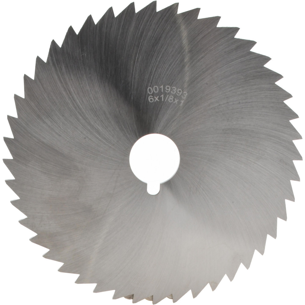 Slitting & Slotting Saw: 6" Dia, 1/8" Thick, 1" Arbor Hole, 44 Teeth, High Speed Steel