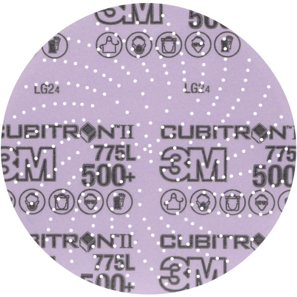 Hook & Loop Disc: 6" Dia, 500 Grit, Coated, Precision Shaped Ceramic - Film Backing, Series 775L