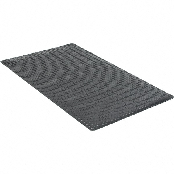 Wearwell 497.58x3x5BK Anti-Fatigue Mat: 60" Length, 36" Wide, 5/8" Thick, Vinyl, Beveled Edge, Medium-Duty 