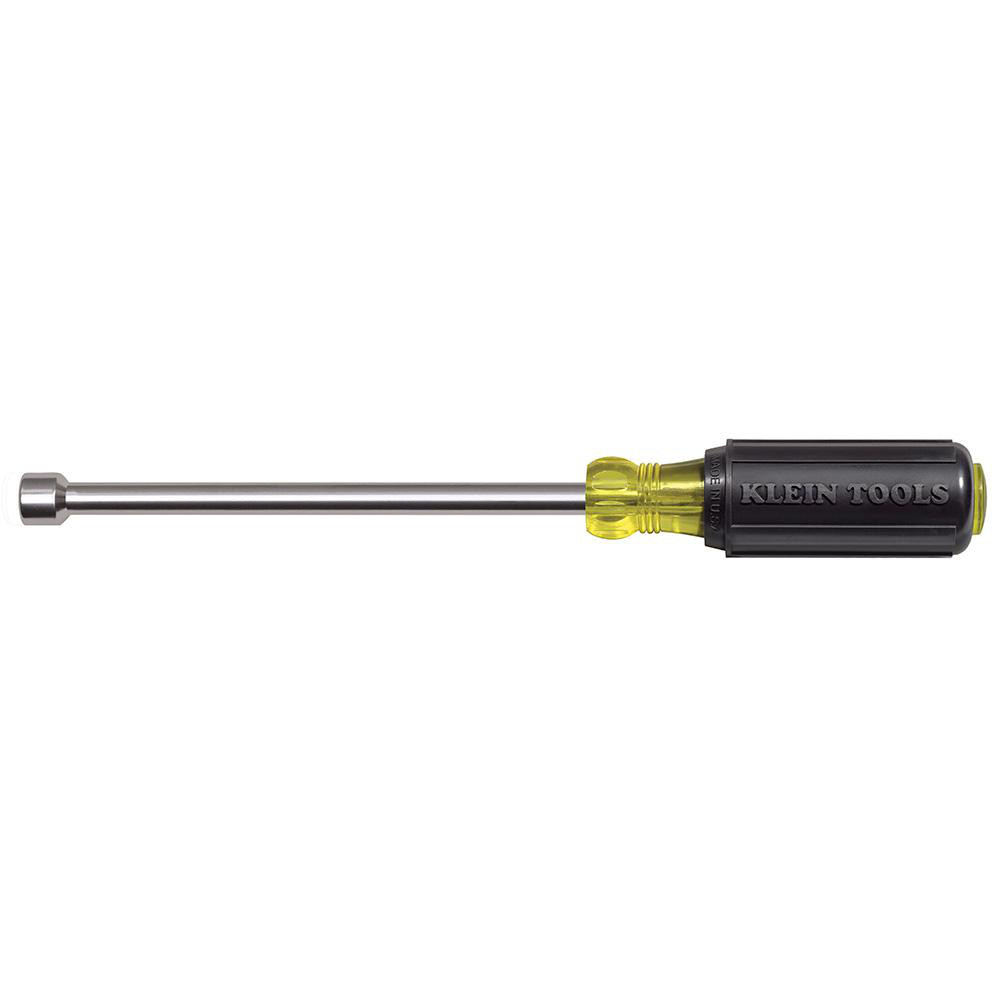 Klein Tools Nut Driver: 7/16" Drive, Hollow Shaft, Cushion Grip Handle, 10-5/16" OAL - Steel, Insulated | Part #646-7/16M