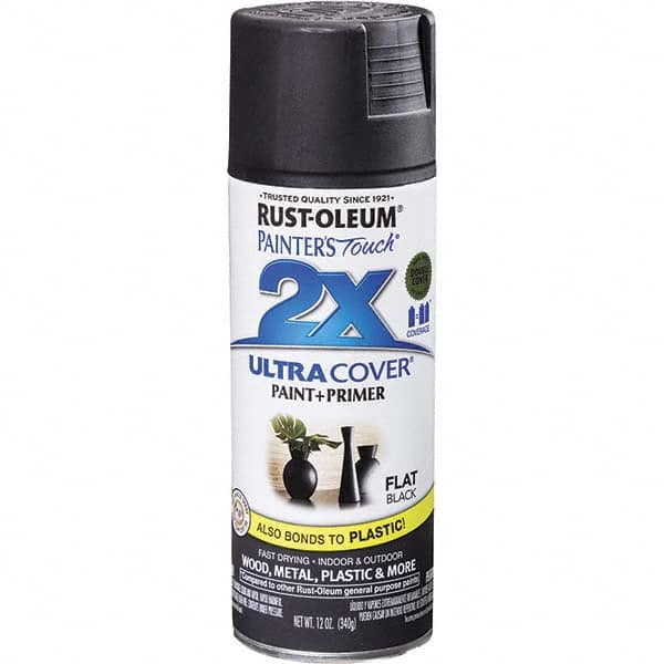 Rust-Oleum - Black, Flat, Enamel Spray Paint - 73374456 - MSC Industrial  Supply