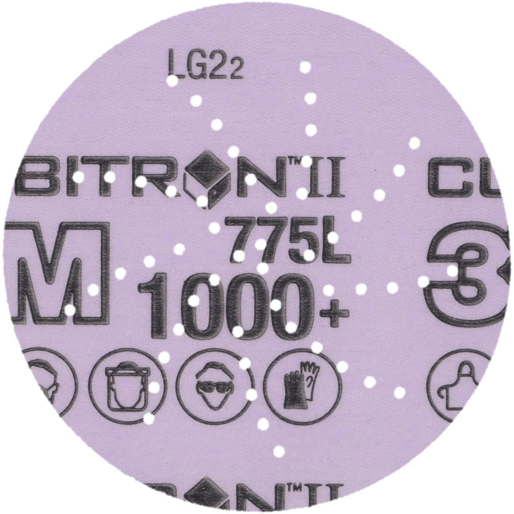 Hook & Loop Disc: 3" Dia, 1000 Grit, Coated, Precision Shaped Ceramic - Film Backing, Series 775L