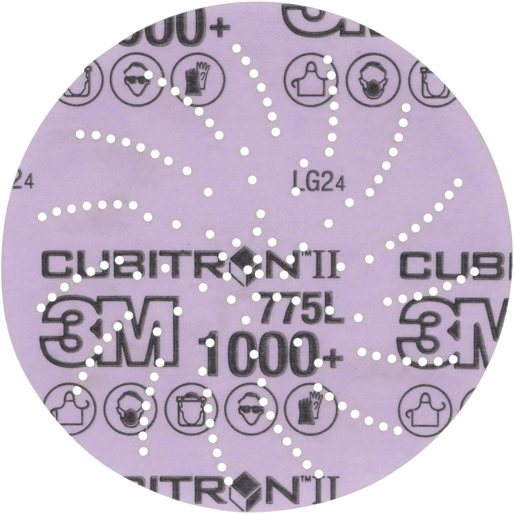 Hook & Loop Disc: 5" Dia, 1000 Grit, Coated, Precision Shaped Ceramic - Film Backing, Series 775L