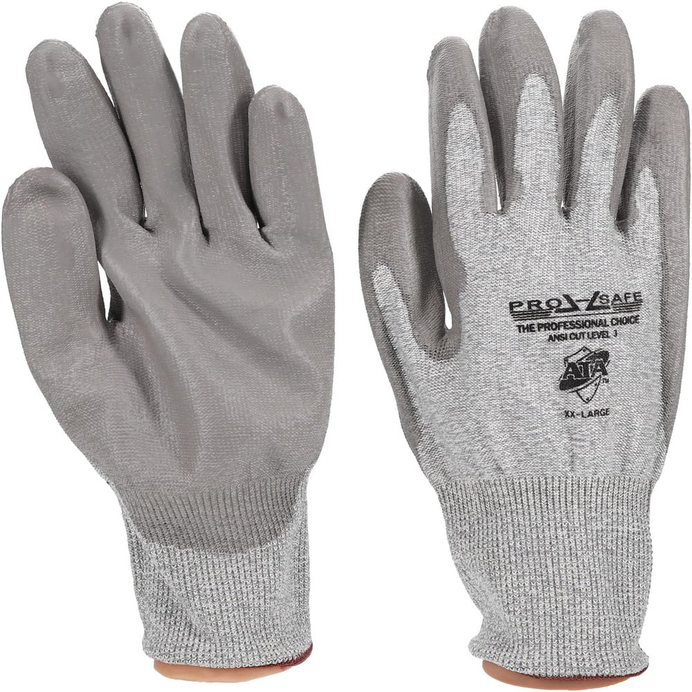 PRO-SAFE GLA-C3-XXL Cut, Puncture & Abrasive-Resistant Gloves: Size 2XL, ANSI Cut A3, ANSI Puncture 2, Polyurethane, HPPE
