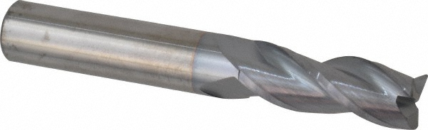 12179675 Corner Radius End Mill: 3/8" Dia, 1" LOC, 0.02" Radius, 3 Flutes, Solid Carbide  