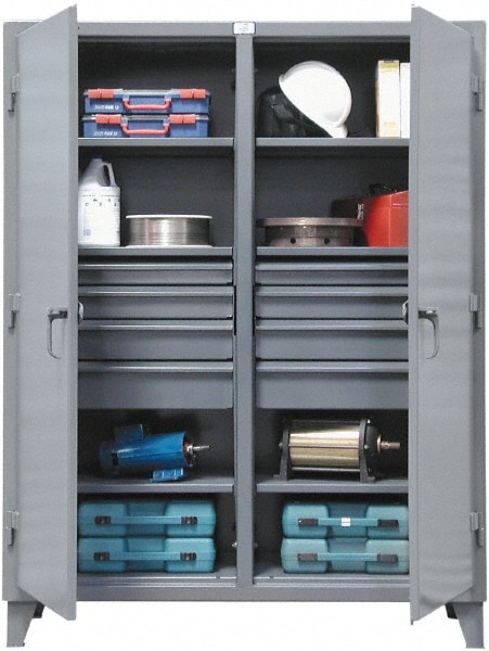 Strong Hold 6 Shelf 8 Bin Locking Storage Cabinet 81334351 Msc Industrial Supply