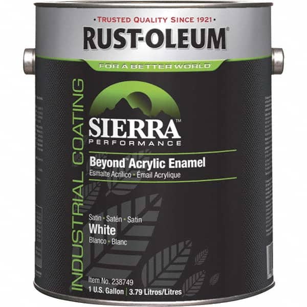 Rust-Oleum 238749 Acrylic Enamel Paint: 10 gal, Satin, White 
