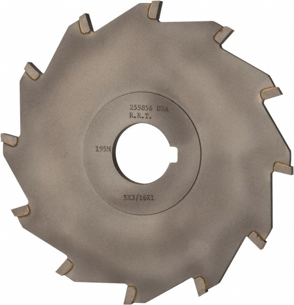 Made in USA 255856 Slitting & Slotting Saw: 5" Dia, 3/16" Thick, 1" Arbor Hole, 12 Teeth, Carbide Tipped Image