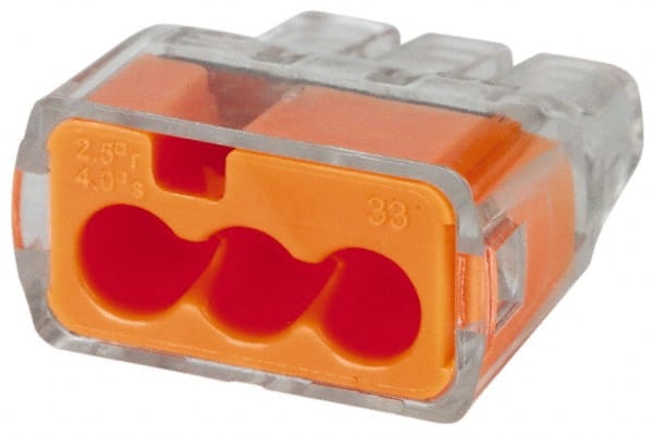 3 Port, 18 to 12 AWG Compatible, Push-In Wire Connector