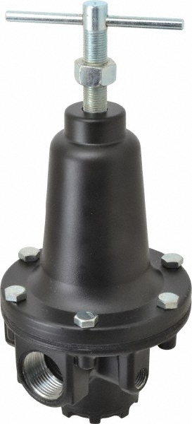Compressed Air Regulator: 1" NPT, 300 Max psi, Heavy-Duty T-Handle - 400 CFM