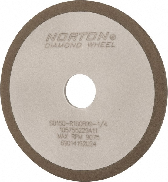 Norton 69014192024 4" Diam x 3/4" Hole x 1/8" Thick, 150 Grit Surface Grinding Wheel Image