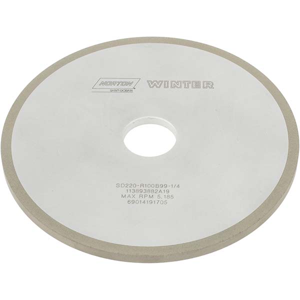 Surface Grinding Wheel: 7" Dia, 1/4" Thick, 1-1/4" Arbor, 220 Grit - Type 1A1, Diamond, Resinoid Bond, Very Fine Grade