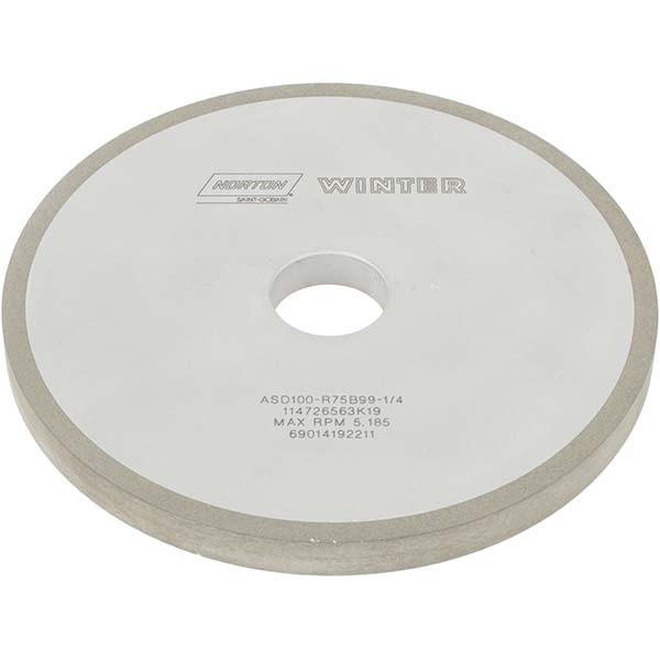 Surface Grinding Wheel: 7" Dia, 1/2" Thick, 1-1/4" Arbor, 100 Grit - Type 1A1, Diamond, Resinoid Bond, Fine Grade