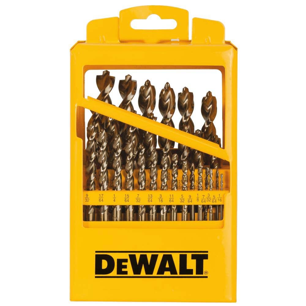 DeWALT - Drill Bit Set: Jobber Length Drill Bits, 29 Pc, 135 °, Steel ...