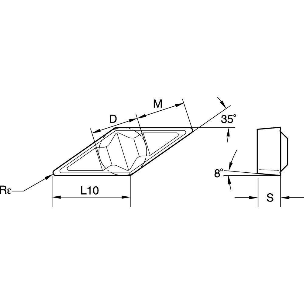 Kennametal - Profiling Insert: VPGR332 KCU10B, 0.1875