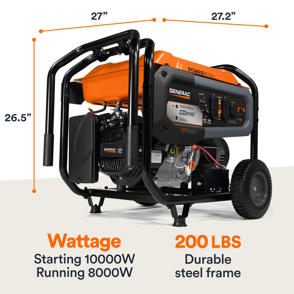 Generac Power - Portable Power Generators: Fuel Type: Gas; Starting ...