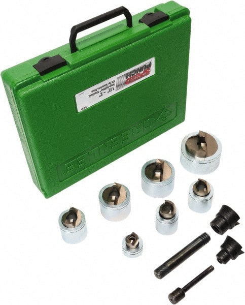Greenlee 7307SP 12 Piece, .885 to 2.416" Punch Hole Diam, Power Knockout Set 