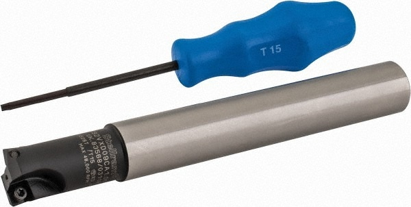 Indexable High-Feed End Mill: 1" Straight Shank
