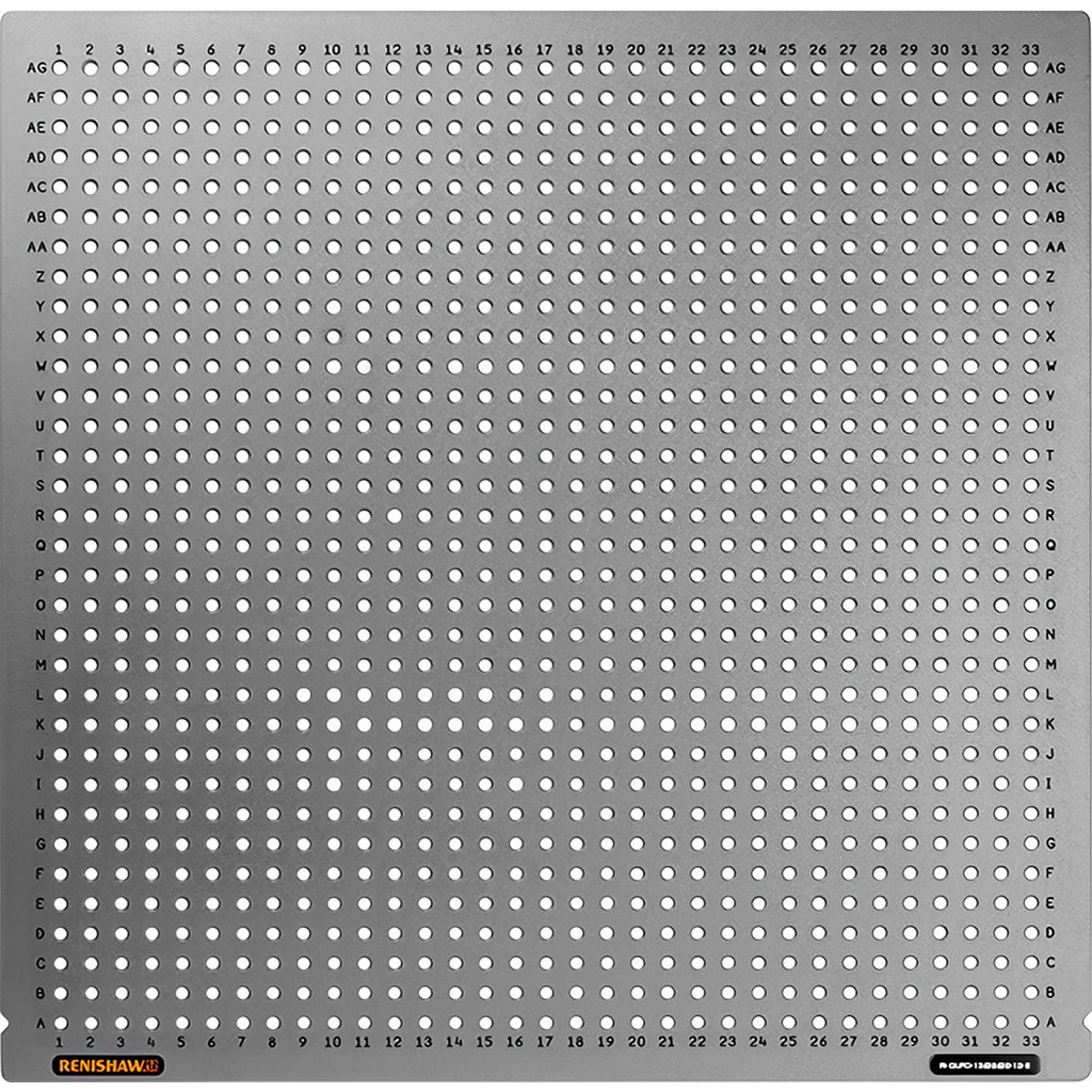 Renishaw CNC Fixture Plate 450 x 450 mm Aluminum 1089 Mounting Holes 13 mm Thick Part RQLPC13450450126 Renishaw CNC Fixture Plate 450 x 450 mm Aluminum 1089 Mounting Holes 13 mm Thick Part RQLPC13450450126