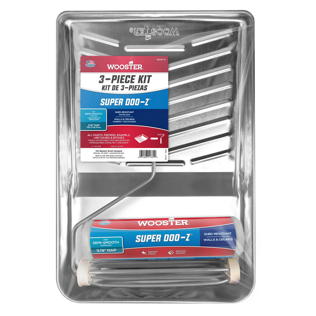 Wooster Brush Trim Paint Roller Kit - Includes Paint Tray, Roller Cover & Frame | 12-Pack | Part #R905-9