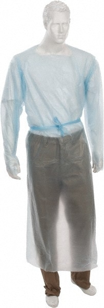 PRO-SAFE KM-ISO-TL-55-BL Rain & Chemical Resistant Isolation Gown: Universal, Blue, Polyethylene Image