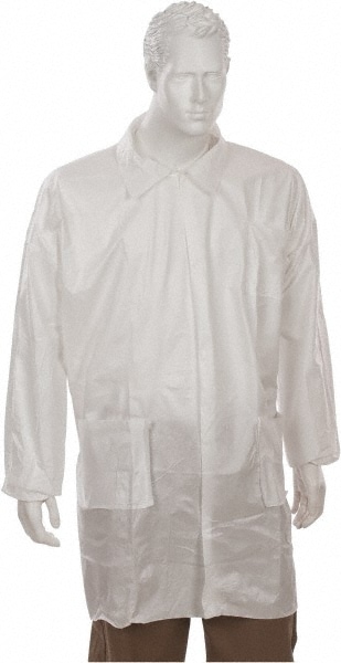 PRO-SAFE KM-LC3-WE-KG-SM Pack of (30) Size S White Lab Coats with 3 Pockets Image