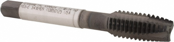 Kennametal 5416909 Spiral Point Tap: 7/16-14, 3 Flutes, Plug, Vanadium High Speed Steel, TiN/CrC/C Finish Image