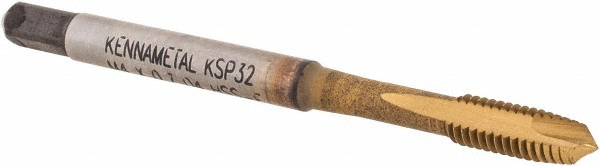 Kennametal 5431700 Spiral Point Tap: M4 x 0.7, 2 Flutes, Plug, 6H, Vanadium High Speed Steel, TiCN/TiN Finish Image