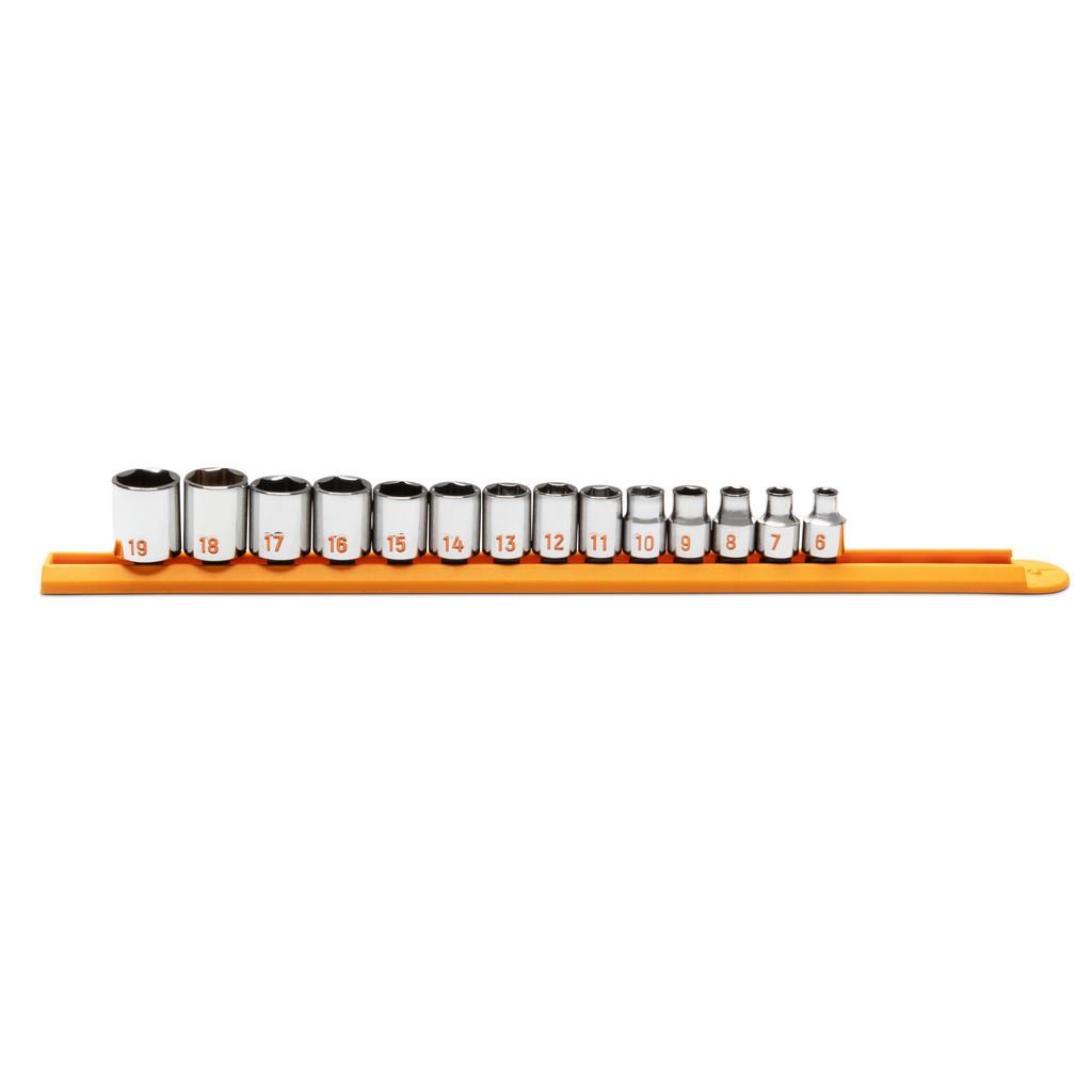 GEARWRENCH - Socket Set: Standard, 14 Pc, 3/8" Drive, 6.00 mm Min, 19. ...