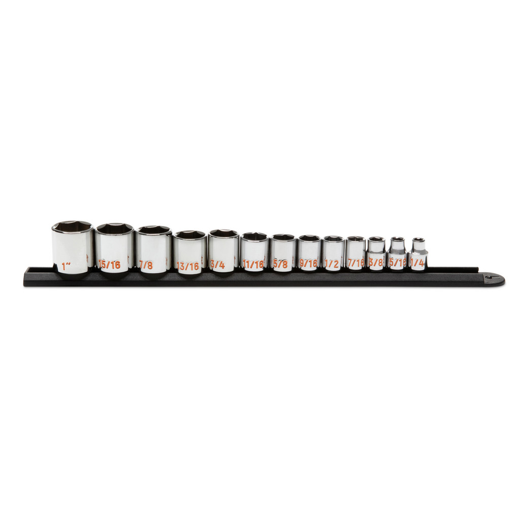 GEARWRENCH - Socket Set: Standard, 13 Pc, 3/8" Drive, 1/4" Min, 1" Max ...