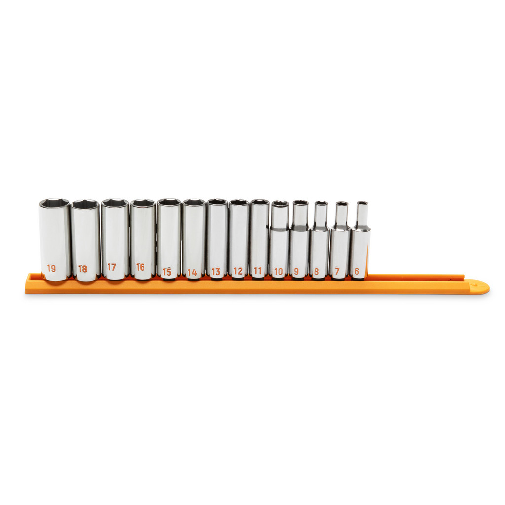 GEARWRENCH - Socket Set: Deep, 14 Pc, 3/8" Drive, 6.00 mm Min, 19.00 mm ...