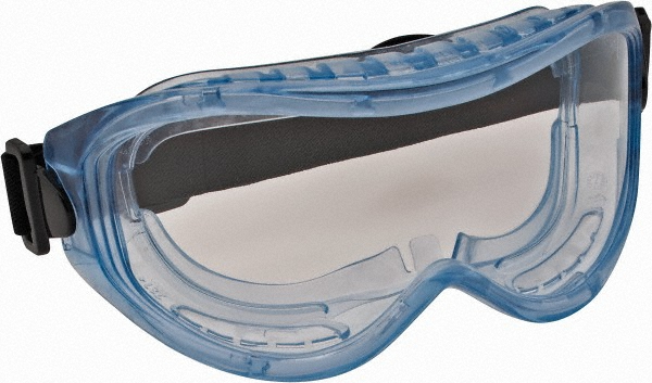 Safety Goggles: Anti-Fog & Scratch-Resistant, Clear Polycarbonate Lenses - Indirect Vent, Light Blue Frame, Size Universal