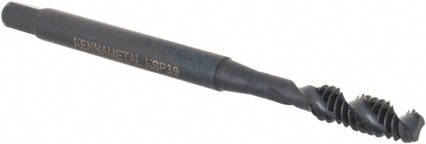 Spiral Flute Tap: #6-32, 2 Flutes, Bottoming, Vanadium High Speed Steel, Oxide Coated
