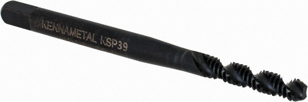 Kennametal 5443805 Spiral Flute Tap: #4-40, 2 Flute, Bottoming, Vanadium High Speed Steel, Oxide Finish Image