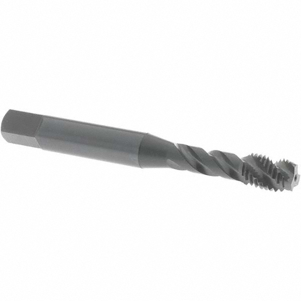 M6x1.00, 3 Flute, 45° Helix, Modified Bottoming Chamfer, Oxide Finish, Vanadium High Speed Steel Spiral Flute STI Tap