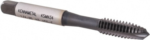 Kennametal 5416853 Spiral Point Tap: 1/4-20, 3 Flutes, Plug, 3B, Vanadium High Speed Steel, TiN/CrC/C Finish Image