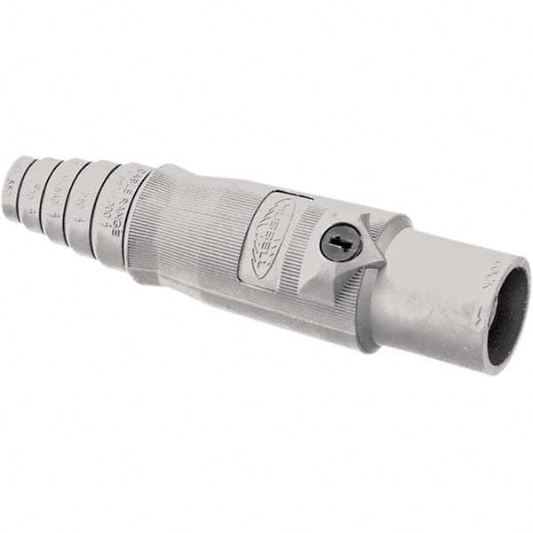 Hubbell Wiring Device-Kellems HBL400MW Single Pole Plugs & Connectors; Connector Type: Male ; End Style: Male ; Termination Method: Double Set Screw ; Amperage: 400 ; Voltage: 250 VDC/600 VAC ; Maximum Compatible Wire Size (AWG): 2/0 